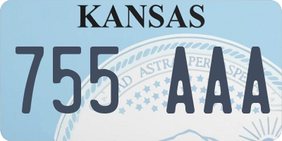 KS license plate 755AAA