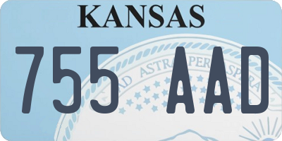 KS license plate 755AAD