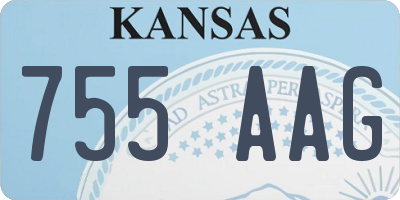 KS license plate 755AAG