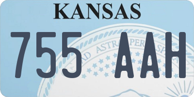 KS license plate 755AAH