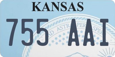 KS license plate 755AAI