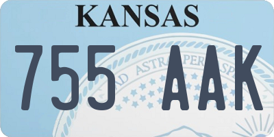 KS license plate 755AAK