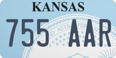 KS license plate 755AAR