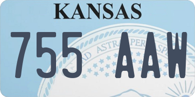 KS license plate 755AAW