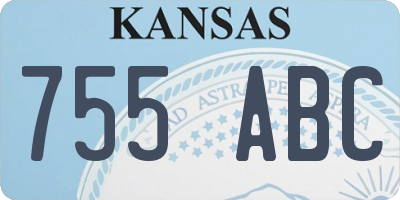 KS license plate 755ABC