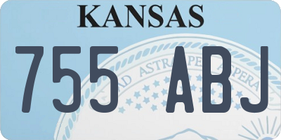 KS license plate 755ABJ