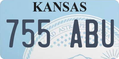 KS license plate 755ABU