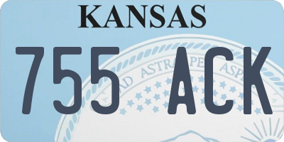 KS license plate 755ACK