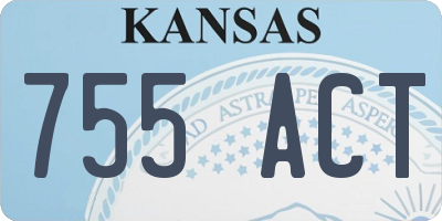 KS license plate 755ACT