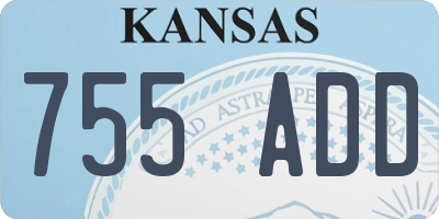 KS license plate 755ADD