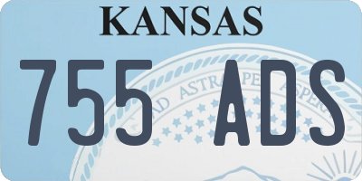 KS license plate 755ADS