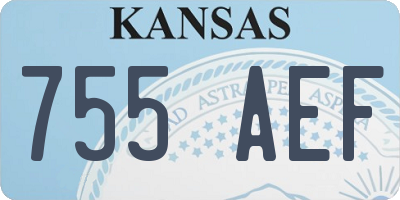 KS license plate 755AEF