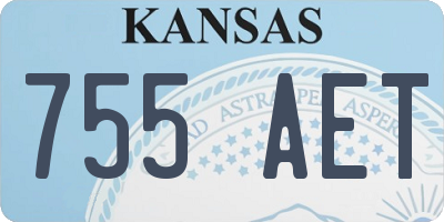 KS license plate 755AET