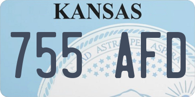 KS license plate 755AFD