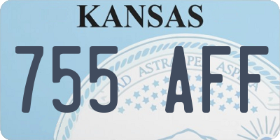 KS license plate 755AFF
