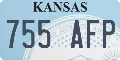 KS license plate 755AFP