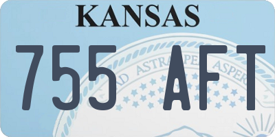 KS license plate 755AFT