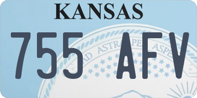 KS license plate 755AFV