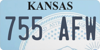 KS license plate 755AFW