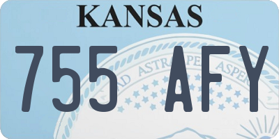 KS license plate 755AFY