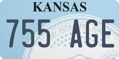 KS license plate 755AGE