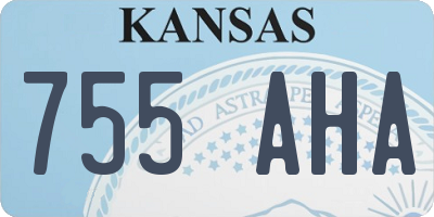KS license plate 755AHA