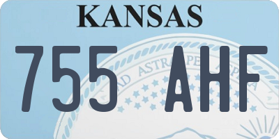 KS license plate 755AHF