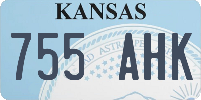 KS license plate 755AHK