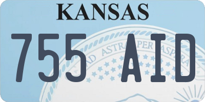 KS license plate 755AID