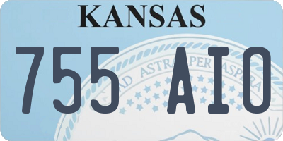 KS license plate 755AIO