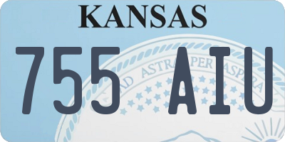 KS license plate 755AIU