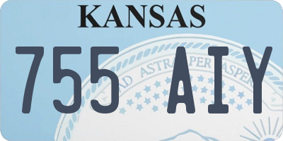 KS license plate 755AIY