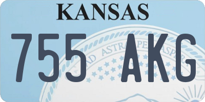 KS license plate 755AKG
