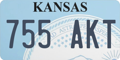 KS license plate 755AKT