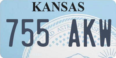 KS license plate 755AKW