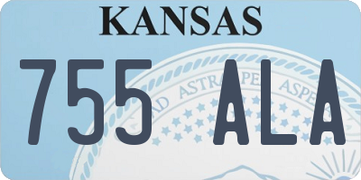 KS license plate 755ALA