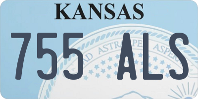 KS license plate 755ALS