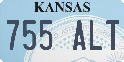 KS license plate 755ALT