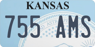 KS license plate 755AMS