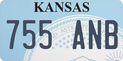 KS license plate 755ANB