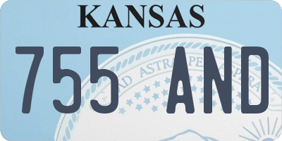 KS license plate 755AND