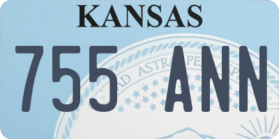 KS license plate 755ANN