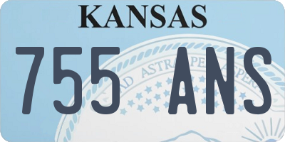 KS license plate 755ANS