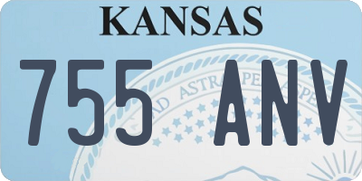 KS license plate 755ANV
