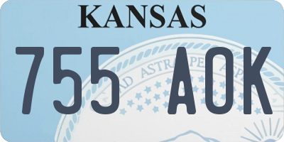 KS license plate 755AOK