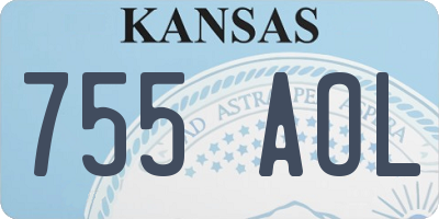 KS license plate 755AOL