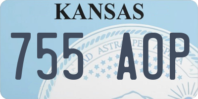 KS license plate 755AOP