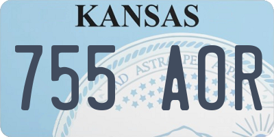 KS license plate 755AOR
