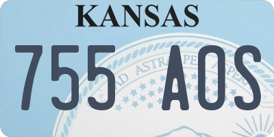 KS license plate 755AOS