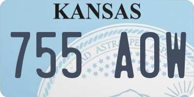 KS license plate 755AOW